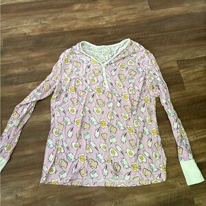 Little Sleepies Pink Breakfast Print Top